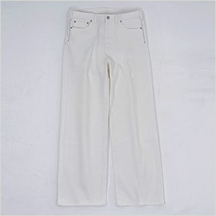 ストレッチデニムワイドパンツ WHITE