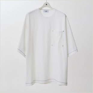 ワイドシルエットポケットTシャツ(WHITE)